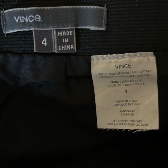 Vince Leather Mini Fit and Flare Leather Skirt - Picture 3 of 5